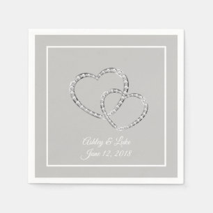 Guardanapo De Papel Corações de papel do Guardanapo-Casamento dois