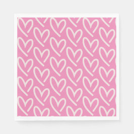 Guardanapo De Papel Corações de rosas claro