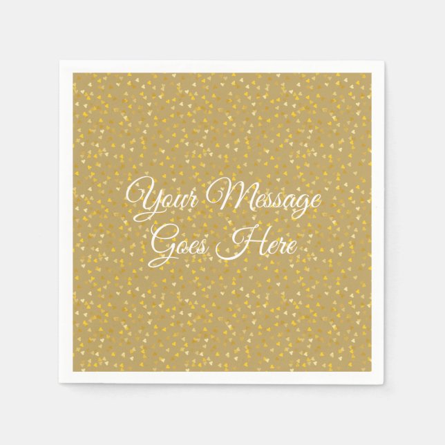 Guardanapo De Papel Corações do ouro (Frente)