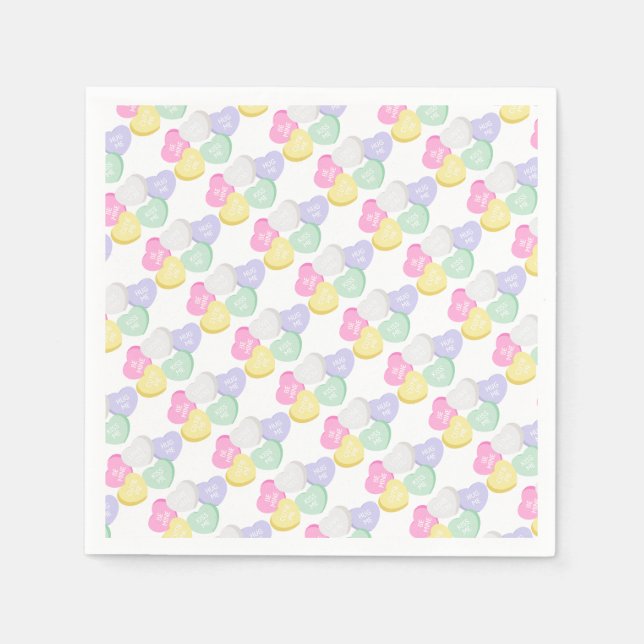 Guardanapo De Papel Corações Doces Dias de os namorados (Frente)