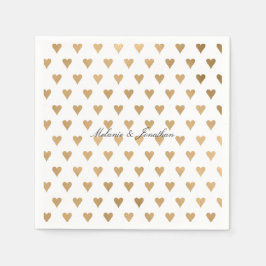 Guardanapo De Papel Corações Dourados