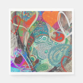 Guardanapo De Papel Corações e Paisley