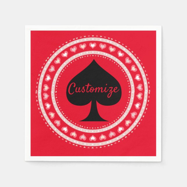 Guardanapo De Papel Corações em Círculo Espadas Negras Trovão_Cobra (Frente)