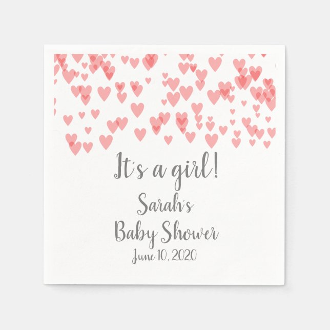 Guardanapo De Papel Corações espalhados no ar (Frente)