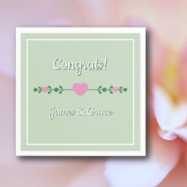 Guardanapo De Papel Corações! Festa de noivado personalizada (Criador carregado)