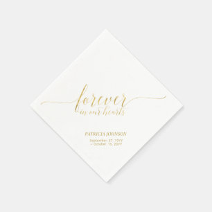 Guardanapo De Papel Corações para Sempre Memorial Elegante em Letra