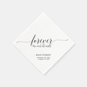 Guardanapo De Papel Corações para Sempre Memorial Funeral de Letra E