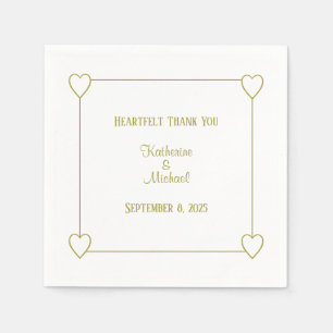 Guardanapo De Papel Corações Românticos Casamento Simples Branco Moder