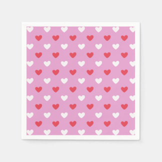 Guardanapo De Papel Corações rosa e branco
