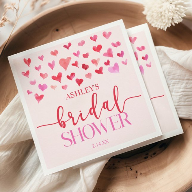 Guardanapo De Papel Corações Rosa Vermelho Boda de Noiva  (Criador carregado)