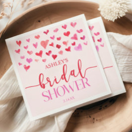 Guardanapo De Papel Corações Rosa Vermelho Noiva Chuva Bridal 