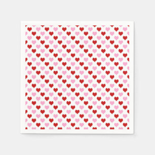 Guardanapo De Papel Corações Vermelho e Rosa do Partido dia de os namo