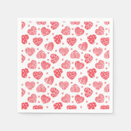 Guardanapo De Papel Corações Vermelhos Dia dos Namorados Amor