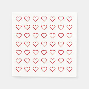 Guardanapo De Papel Corações vermelhos do amor no branco
