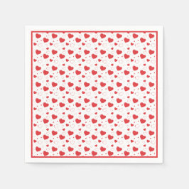 Guardanapo De Papel Corações vermelhos passionais brilhantes, padrão r