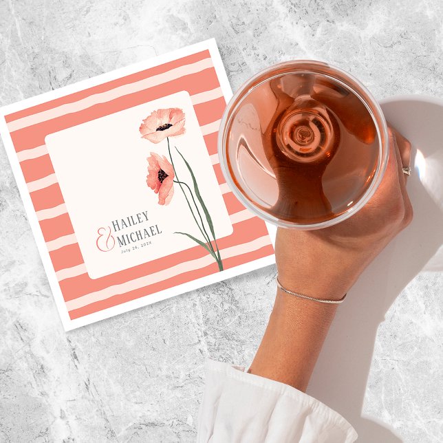 Guardanapo De Papel Coral Flowers Poppies (Criador carregado)