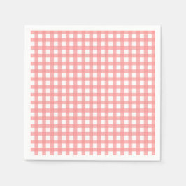 Guardanapo De Papel Coral Gingham Paper Napkins