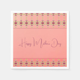 Guardanapo De Papel Coral Rosa E Borgonha