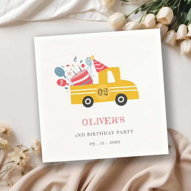 Guardanapo De Papel Corante Amarelo Bonito Qualquer Caminhão De Bolo D (Criador carregado)