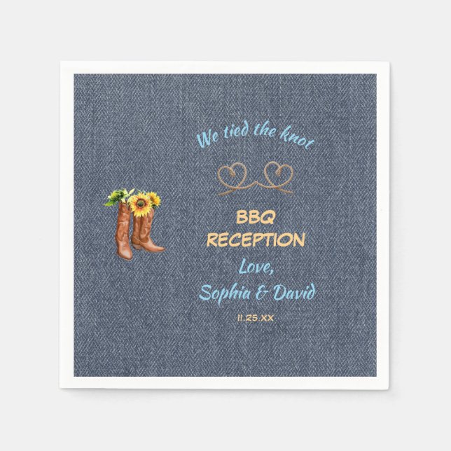 Guardanapo De Papel Corda Ocidental Nós Ligamos A Recepção Do CHURRASC (Frente)