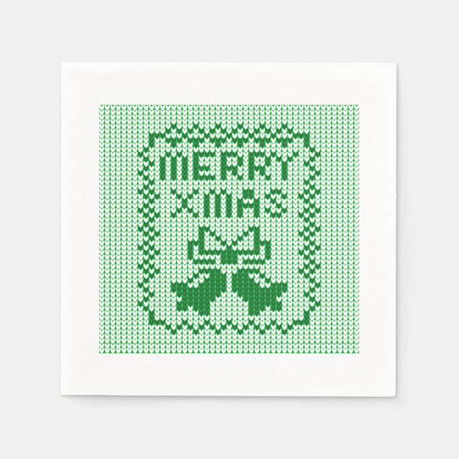 Guardanapo De Papel Cordéis feios de camisolas e Feliz Natal w (Frente)