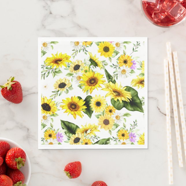 Guardanapo De Papel Cores d'água Girassol 7 (Insitu)