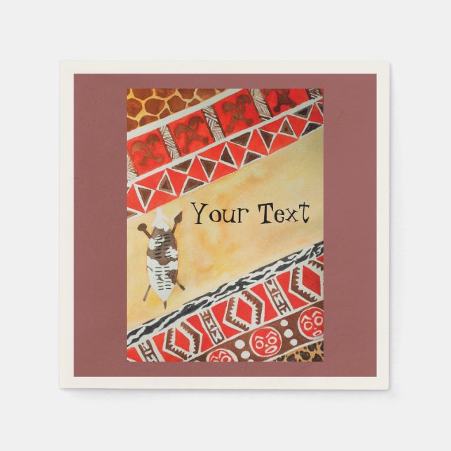 Guardanapo De Papel Cores d'água inspiradas na África (Frente)