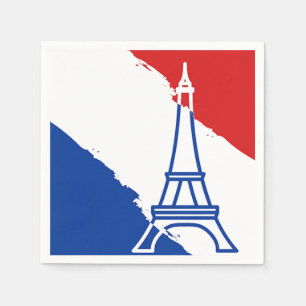 Guardanapo De Papel Cores francesas da bandeira da torre Eiffel
