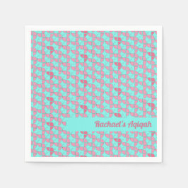 Guardanapo De Papel Cores Pastéis - Rosa e Azul Turquesa, Chás de Bebê