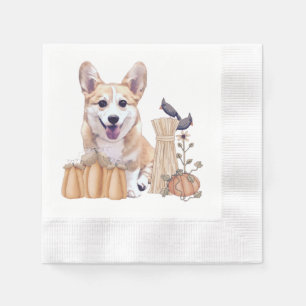 Guardanapo De Papel Corgi adorável da acção de graças