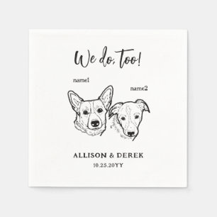 Guardanapo De Papel Corgi Border Collie Nós Fazemos Casamento Com 2 Cã