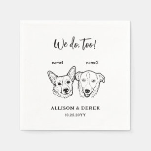 Guardanapo De Papel Corgi Border Collie Nós Fazemos Casamento Com 2 Cã