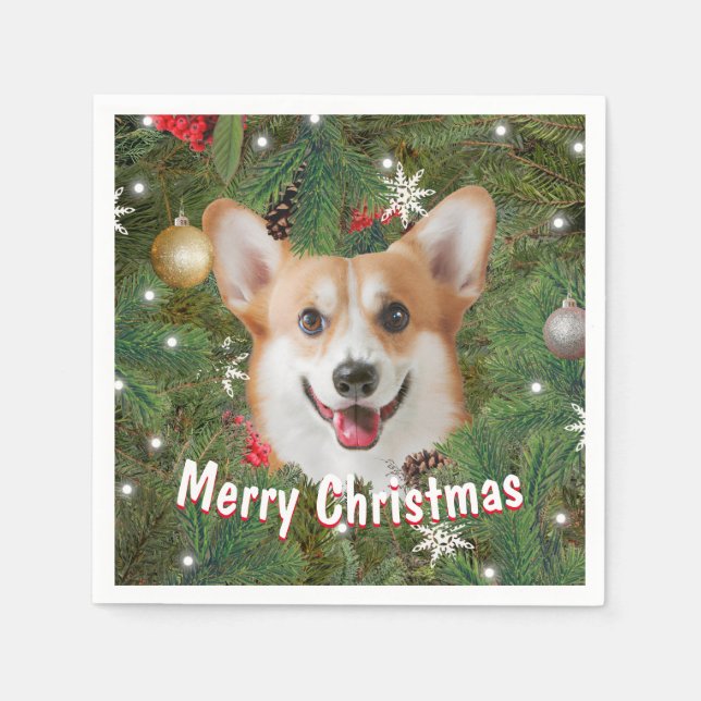 Guardanapo De Papel Corgi Christmas (Frente)