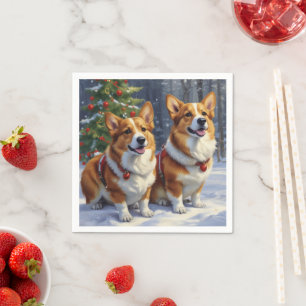 Guardanapo De Papel Corgi Chritmas