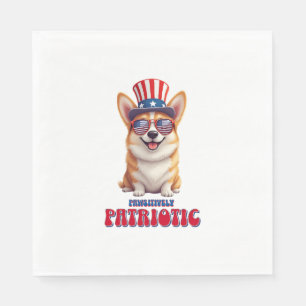 Guardanapo De Papel Corgi Patriótico - Patriótico Positivamente