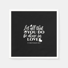 Guardanapo De Papel Corintianos preto e branco 1 verso de Bíblia 16:14