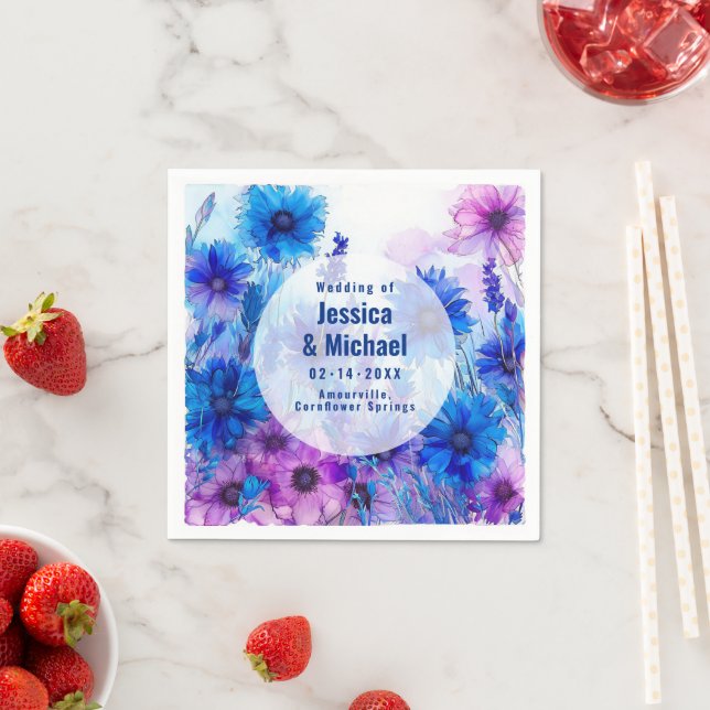 Guardanapo De Papel 💍 🪻 Cornflower e Elegância Lavanda (Insitu)