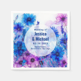 Guardanapo De Papel 💍 🪻 Cornflower e Elegância Lavanda