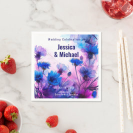 Guardanapo De Papel 💍 🪻 Cornflower e Elegância Lavanda