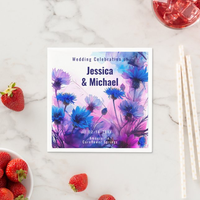 Guardanapo De Papel 💍 🪻 Cornflower e Elegância Lavanda (Insitu)