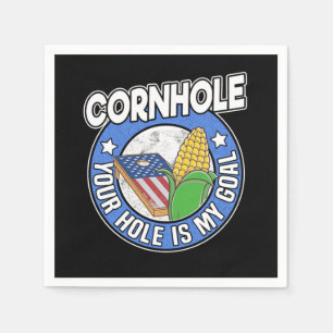 Guardanapo De Papel Cornhole Seu Buraco é Meu Objetivo Logotipo da Ban