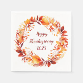 Guardanapo De Papel Coroa aquosa das folhas coloridas do outono