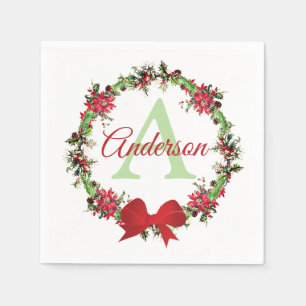 Guardanapo De Papel Coroa de Natal personalizada