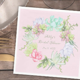 Guardanapo De Papel Coroa de Plantas Suculentas para Chá de Noiva