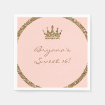 Coroa de Princesa Sweet 16 com Purpurina Dourada B