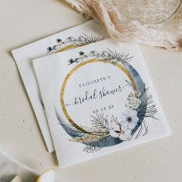Guardanapo De Papel Coroa Floral Boho Moon Índigo Dourado