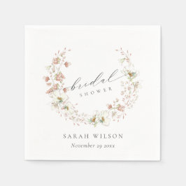 Guardanapo De Papel Coroa Floral Branca Rosa Bridal Shower