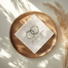 Coroa floral monograma de aquarela rústica para ca