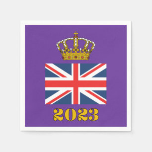 Guardanapo De Papel Coroação do Rei Charles III 2023 Reino Unido Coroa