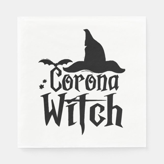 Guardanapo De Papel Corona Witch Halloween , Dia de as Bruxas engraçad (Frente)